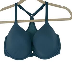 Victoria's Secret Body by Victoria Razor Back Demi Bra Front Closure 34DDD Blue
